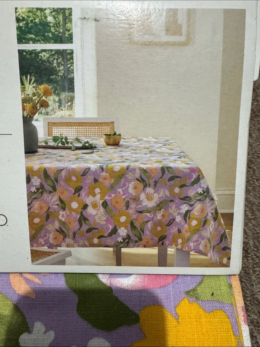 Threshold 60”x84” Lavender Floral Cotton Rectangular Tablecloth
